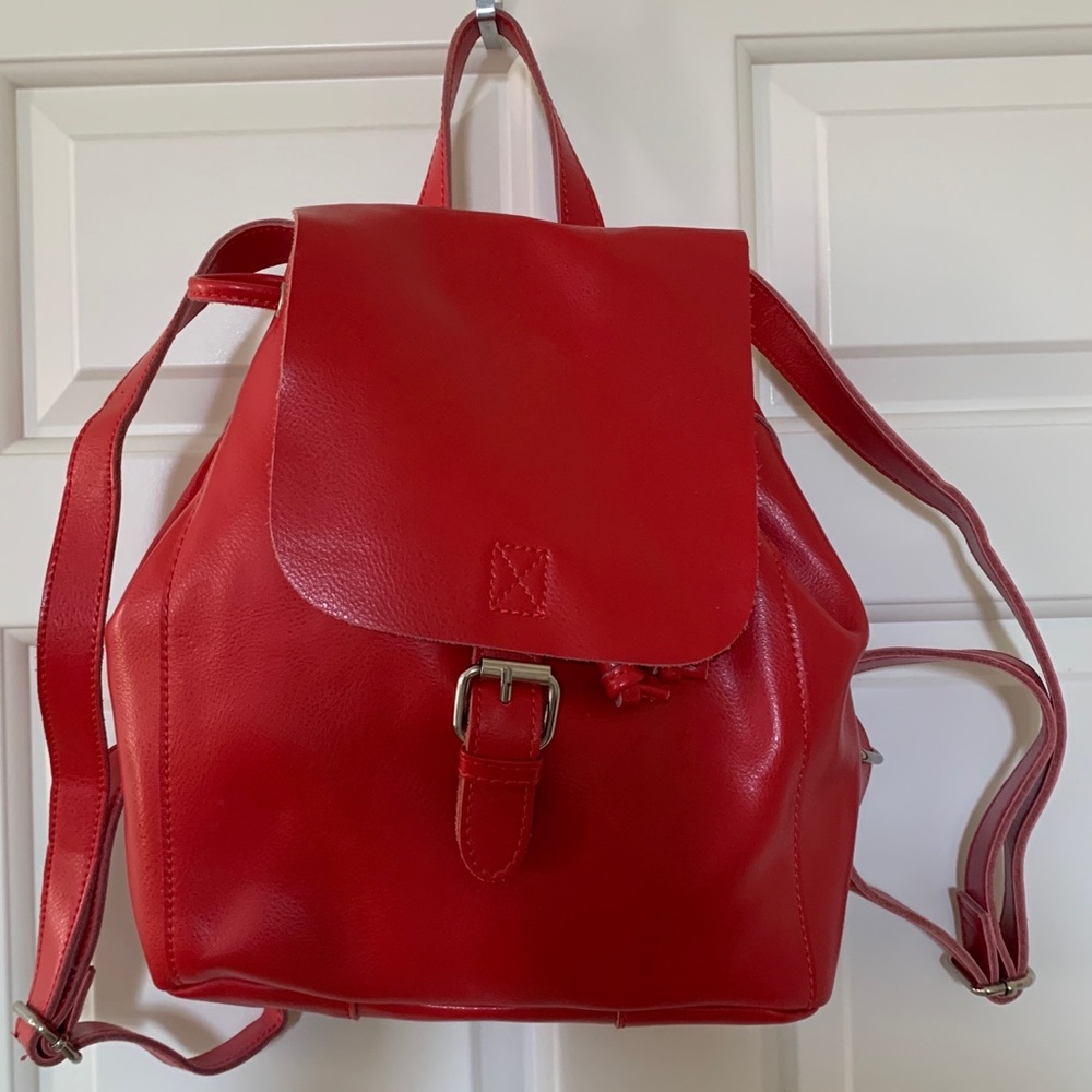 Co Lab Red Leather Backpack